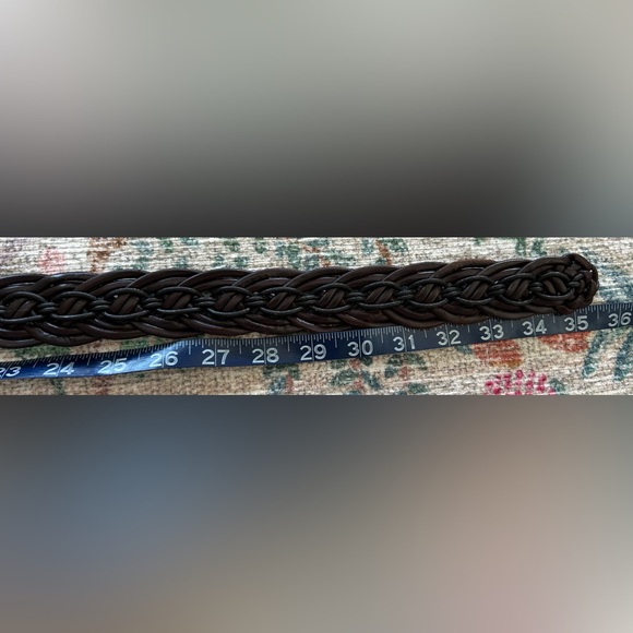 Brighton Ladies Brown Leather Bangkok Weaver Belt, Silver Engraved Buckle - Picture 12 of 13